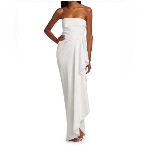 Chiara Boni Dresses & Skirts - NWT Chiara Boni La Petite Robe Nyaveth White Strapless Long Column Dress Size 10